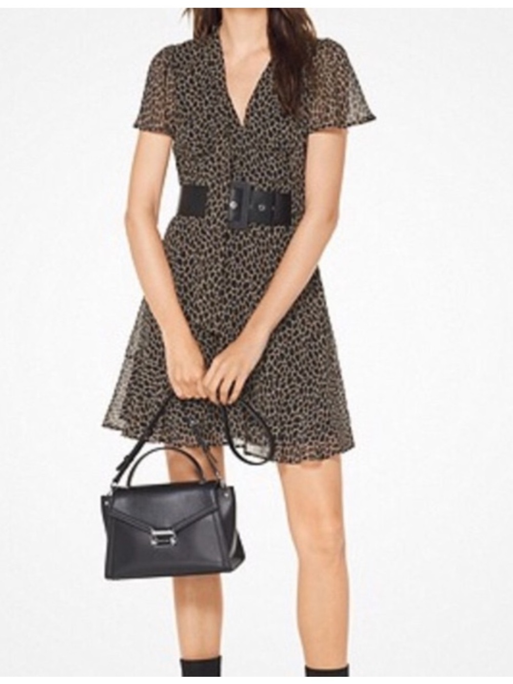 NWOT Michael Kors Belted Cheetah Dress